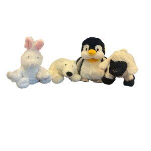 Lot of 4 GANZ Webkinz Plush NO CODES White Rabbit Sheep Polar Bear Penguin